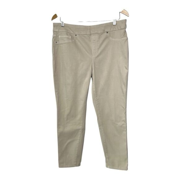 Chicos Women’s 12 Khaki Pull On Stretch Ankle Jeggings - Picture 1 of 9